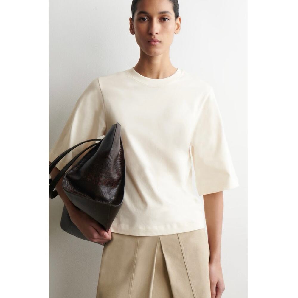 NWOT Women’s COS Cotton T-Shirt in Cream SZ XS